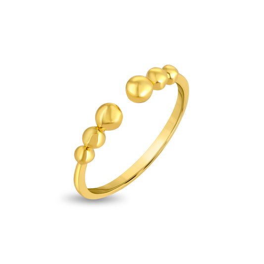 Bubble Drift Plain Gold Ring - Yellow