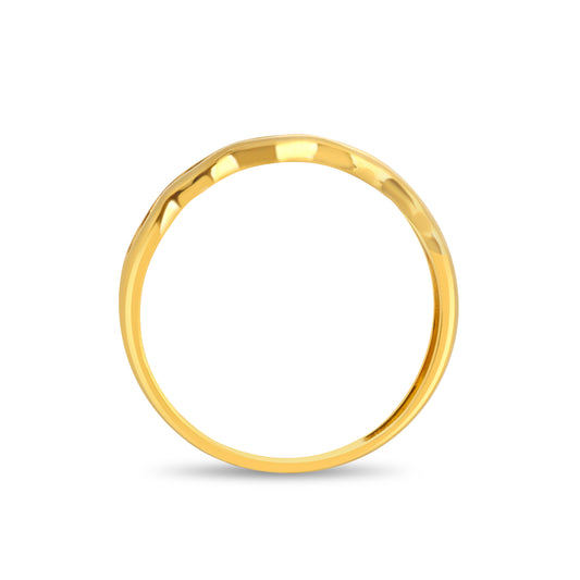 Ocean Rhythm Plain Gold Ring - Yellow