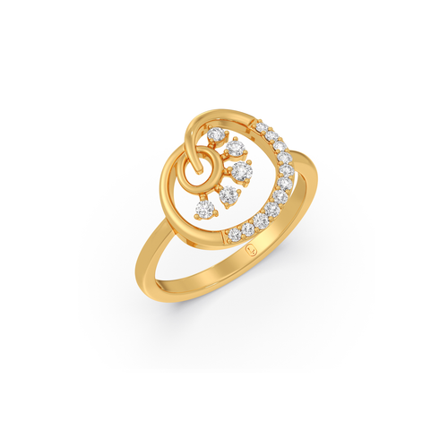 Glowing Swirl Diamond Ring
