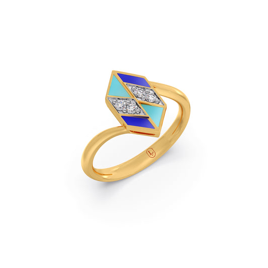 Azure Hexa Diamond Ring - Yellow