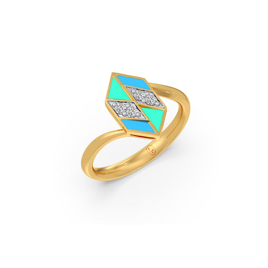 Azure Hexa Diamond Ring - Yellow