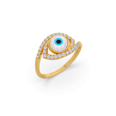 Evil Eye Glaze Diamond Ring