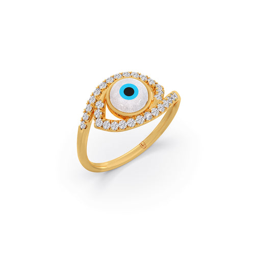Evil Eye Glaze Diamond Ring