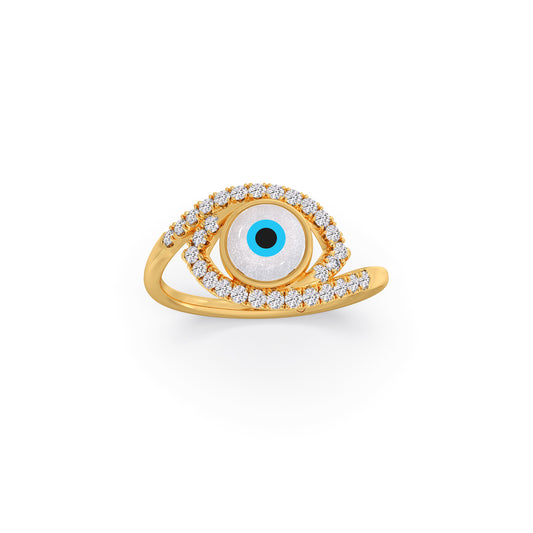 Evil Eye Glaze Diamond Ring - Yellow