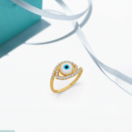 Evil Eye Glaze Diamond Ring