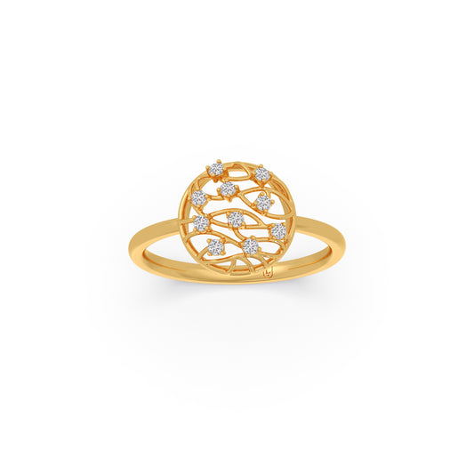 Floret Weave Diamond Ring - Yellow
