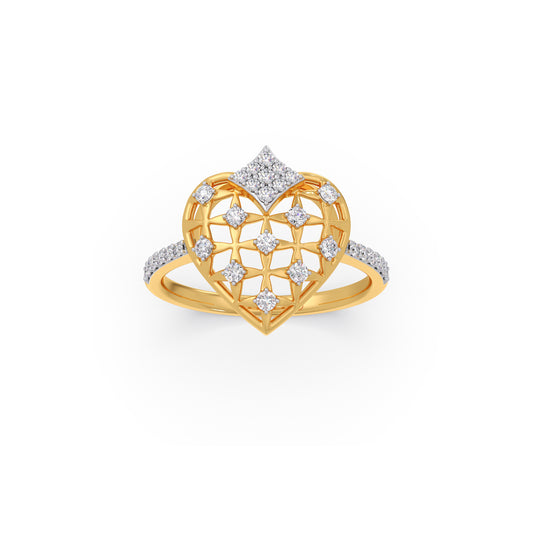 Lattice Love Diamond Ring - Yellow