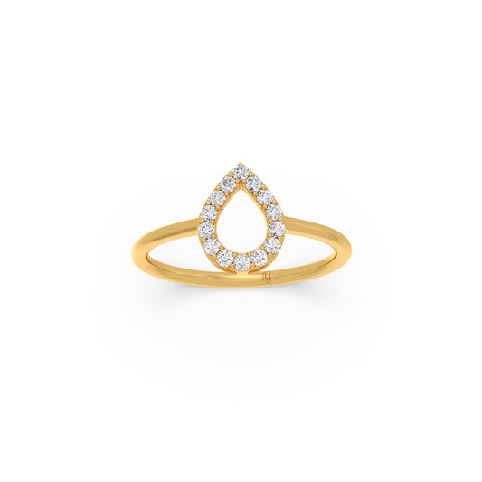 Luminous Droplet Diamond Ring - Yellow