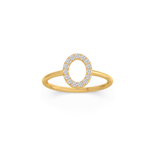 Elliptical Halo Diamond Ring - Yellow
