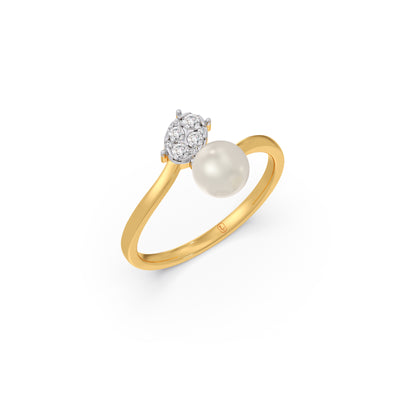 Luna Pearl Diamond Bypass Ring