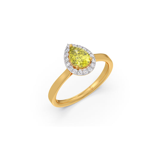 Canary Halo Diamond Ring - Yellow