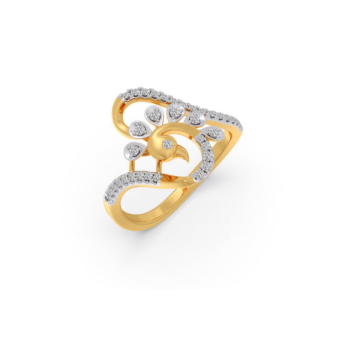 Majestic Peacock Diamond Ring