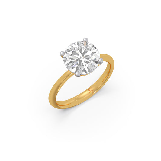 Luminous Round Solitaire Ring - Yellow