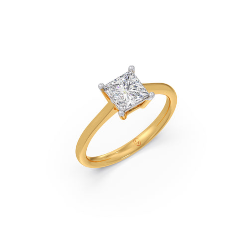 1 ct Sculpted Princess Solitaire Ring