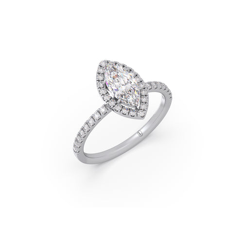 Marquise Cut Engagement Ring with Halo Setting