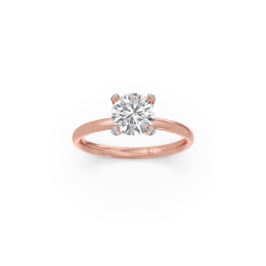 1.31 cts Round Brilliant Solitaire Ring - Rose
