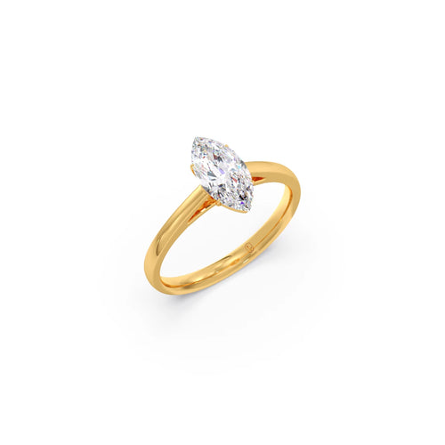 Solitaire Marquise Shape Diamond Engagement Ring - 1.00 Cts