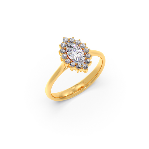 Marquise Shape Diamond with Halo Setting Ring