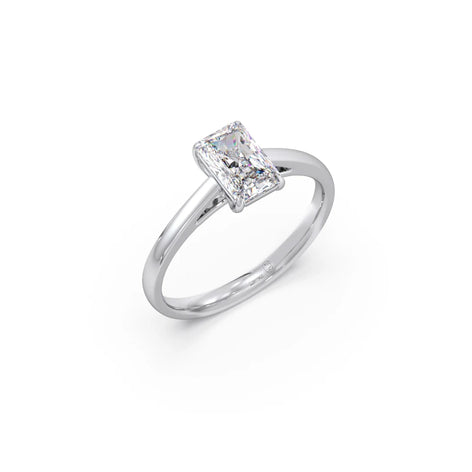 Solitaire Emerald Shape Diamond Engagement Ring