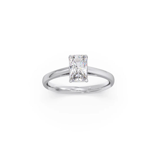 Solitaire Emerald Shape Diamond Engagement Ring