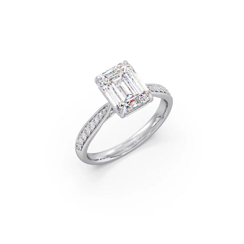 1.70 Cts Emerald Cut Diamond Engagement Ring
