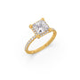 Princess Shape Diamond with Halo Setting Ring