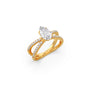 Pear Diamond Crossover Micro Pave Engagement Ring