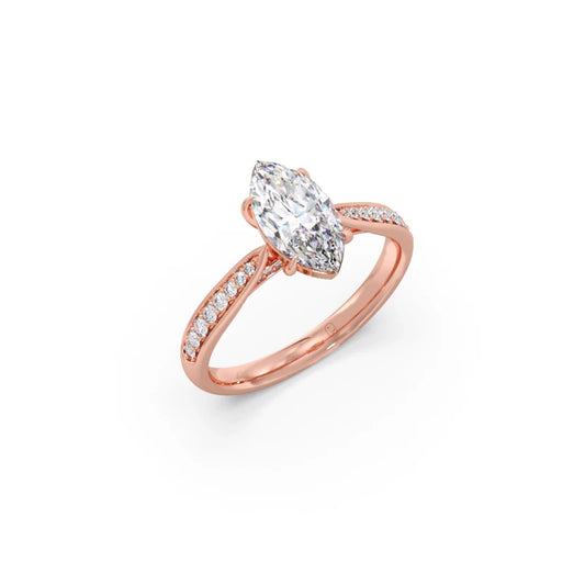 1.45 Cts Marquise Cut Diamond Engagement Ring
