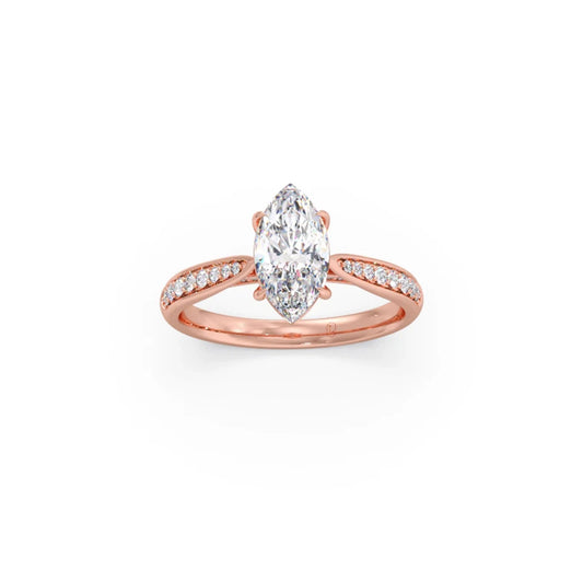 1.45 Cts Marquise Cut Diamond Engagement Ring