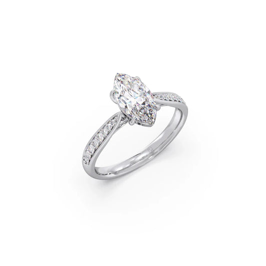 1.45 Cts Marquise Cut Diamond Engagement Ring