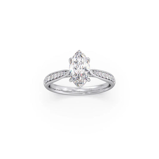 1.45 Cts Marquise Cut Diamond Engagement Ring