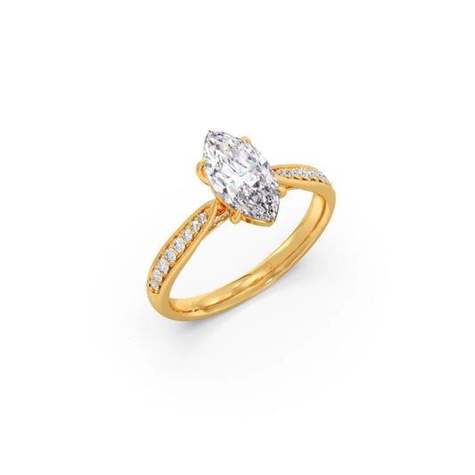 1.45 Cts Marquise Cut Diamond Engagement Ring