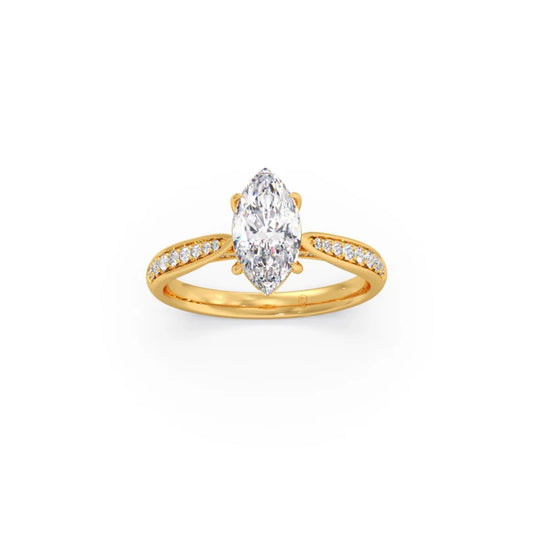 1.45 Cts Marquise Cut Diamond Engagement Ring