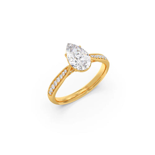 1.45 Cts Pear Cut Diamond Engagement Ring