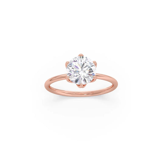 Round Solitaire Tulip Setting Engagement Ring