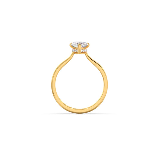1.63 Cts Marquise Shape Engagement Ring with Hidden Halo Setting