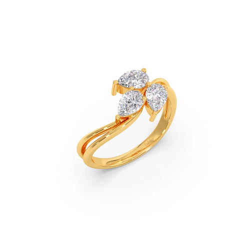 Pear Diamond Trilogy Engagement Ring