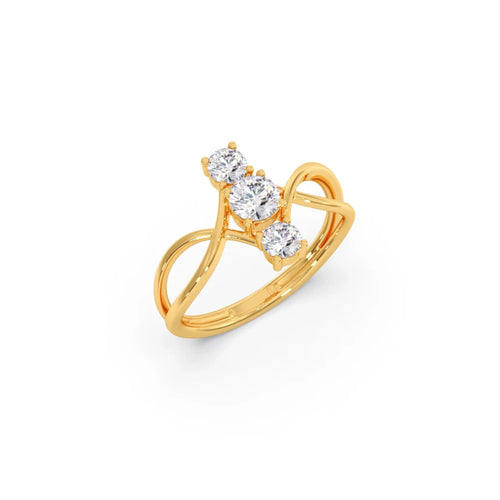 Interlocking Three-Stone Diamond Ring