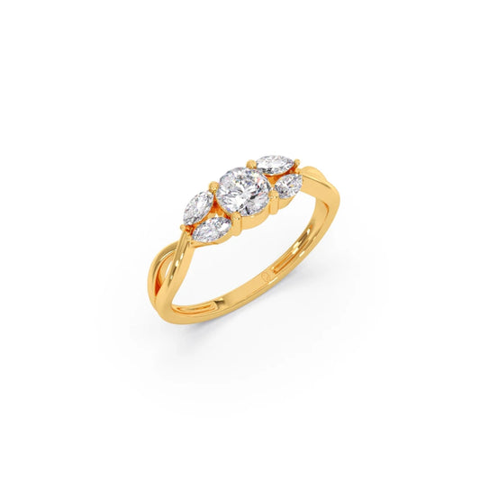 Twisted Vine Diamond Ring - Yellow