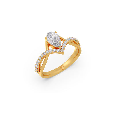 Whimsical Pear Diamond Ring