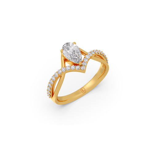 Whimsical Pear Diamond Ring