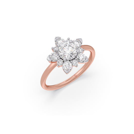 Celestial Flower Diamond Ring - Rose