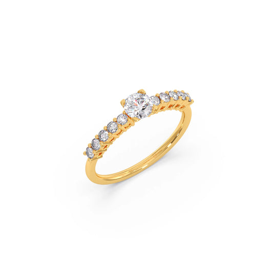 Delicate Diamond Engagement Ring - Yellow