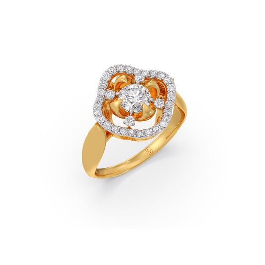 Bloom Diamond Wedding Ring - Yellow