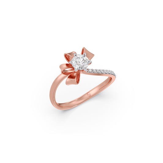 Whimsical Round Diamond Engagement Ring - Rose