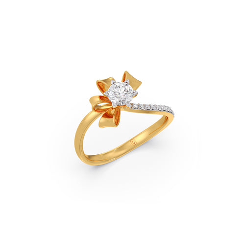 Whimsical Round Diamond Engagement Ring