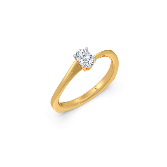 Elegant Twist Solitaire Engagement Band - Yellow