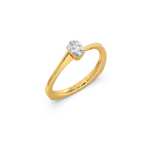 Elegant Twist Solitaire Engagement Band