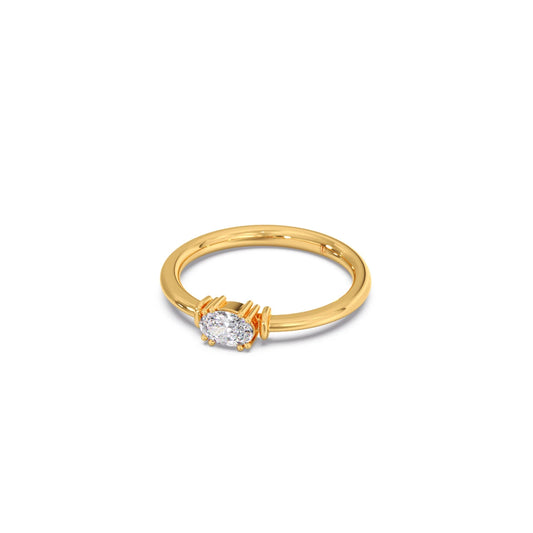 Oval Sparkle Solitaire Ring