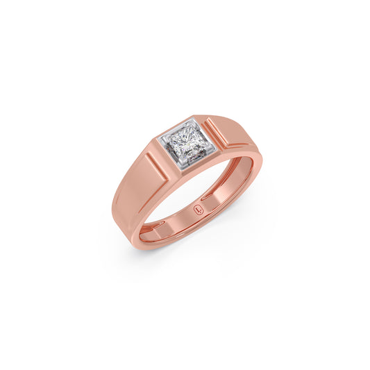 Princess Cut Diamond Men's Classic Ring - Rose